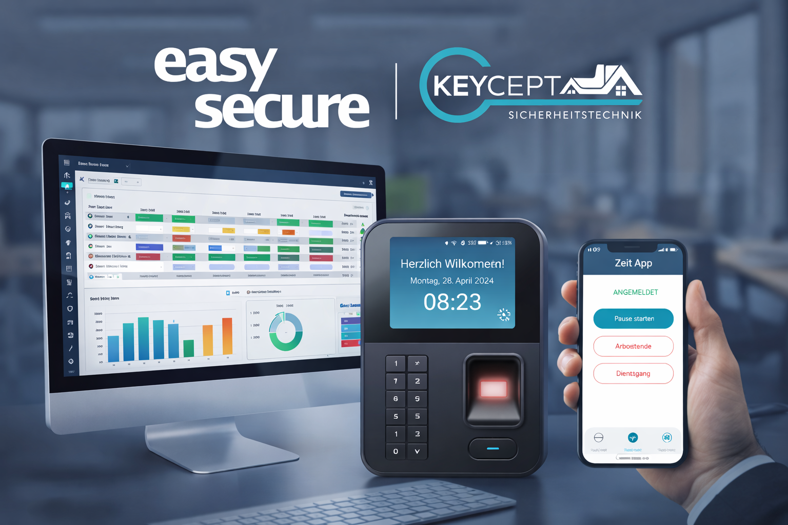 Digitale Zeiterfassung für Unternehmen mit Easy Secure